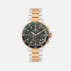 Men Quartz Black Dial Chronograph Stainless Steel Watch 3510M-M1314