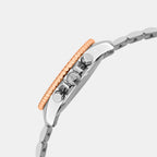 Men Quartz Silver Dial Multi-Function Metal Watch 3510M-M1403