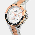 Men Quartz Silver Dial Multi-Function Metal Watch 3510M-M1403