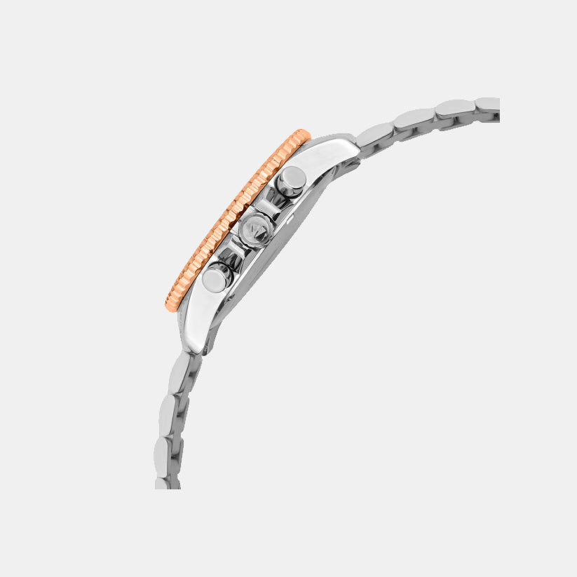 Men Quartz Silver Dial Multi-Function Metal Watch 3510M-M1403