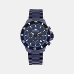 Men Quartz Blue Dial Multi-Function Metal Watch 3510M-M5405