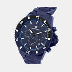 Men Quartz Blue Dial Multi-Function Metal Watch 3510M-M5405