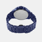 Men Quartz Blue Dial Multi-Function Metal Watch 3510M-M5405