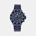 Men Quartz Blue Dial Multi-Function Metal Watch 3510M-M5405