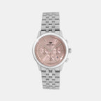 Men Quartz Pink Dial Multi-Function Metal Watch 3511M-M1110