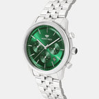 Men Quartz Green Dial Multi-Function Metal Watch 3511M-M1114