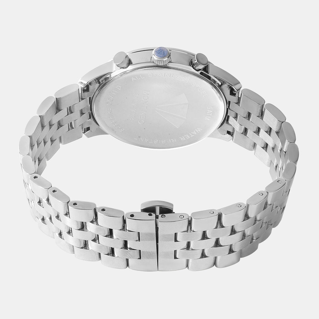 Men Quartz Green Dial Multi-Function Metal Watch 3511M-M1114