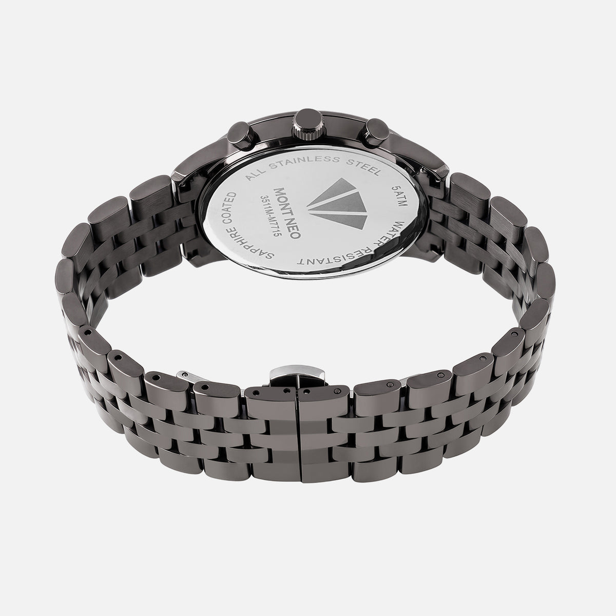 Men Quartz Grey Dial Multi-Function Metal Watch 3511M-M7715