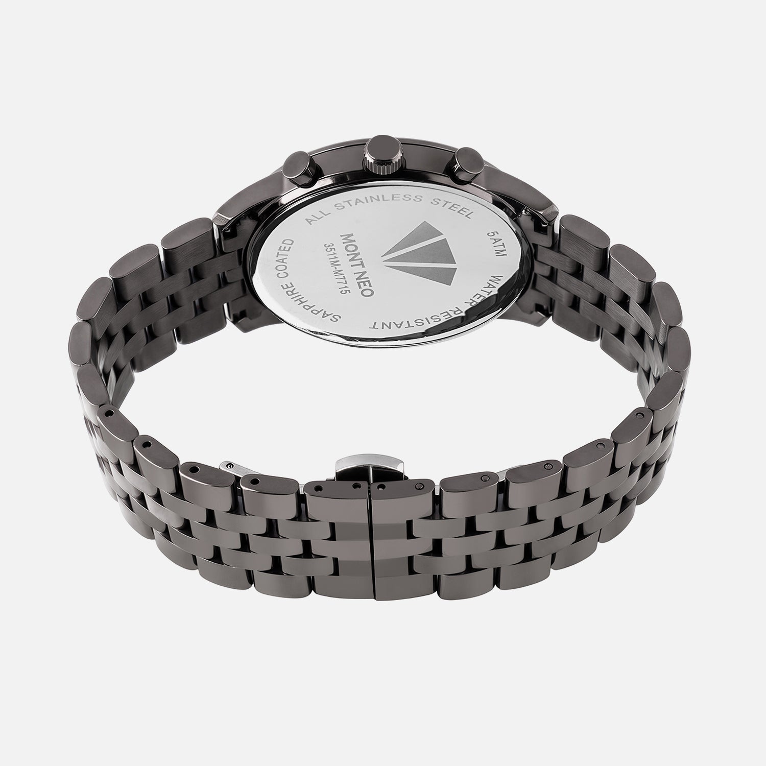 Men Quartz Grey Dial Multi-Function Metal Watch 3511M-M7715