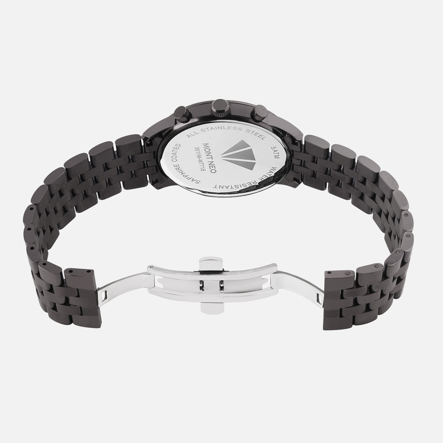 Men Quartz Grey Dial Multi-Function Metal Watch 3511M-M7715