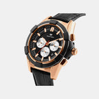 Men Quartz Black Dial Multi-Function Leather Watch 3512M-L3404