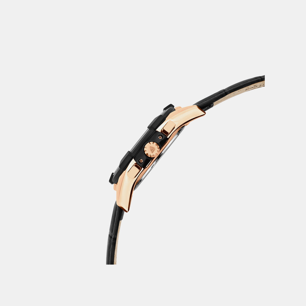 Men Quartz Black Dial Multi-Function Leather Watch 3512M-L3404