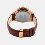 Men Quartz Brown Dial Multi-Function Leather Watch 3512M-L3606