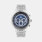 Men Quartz Blue Dial Multi-Function Metal Watch 3513M-M1405