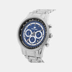 Men Quartz Blue Dial Multi-Function Metal Watch 3513M-M1405