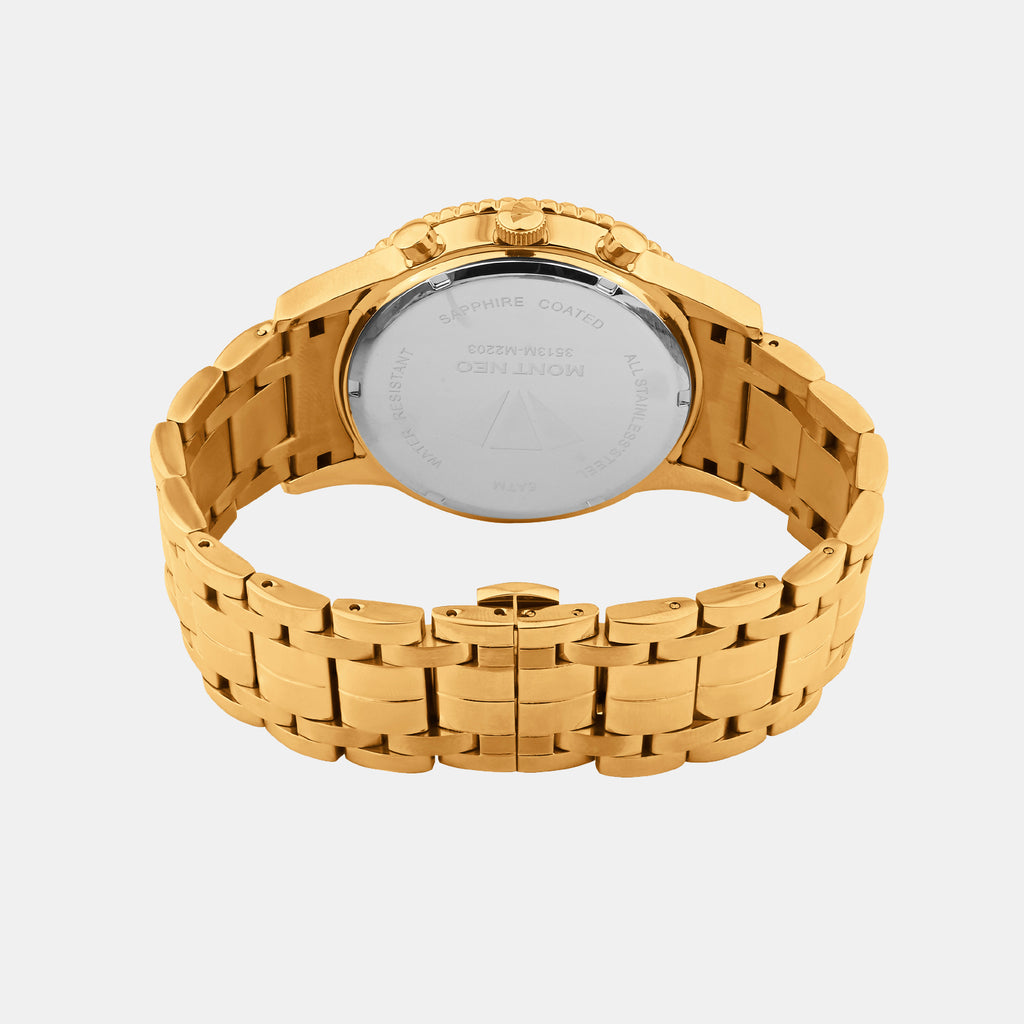 Men Quartz Silver Dial Multi-Function Metal Watch 3513M-M2203