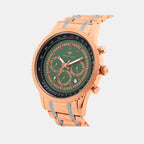Men Quartz Green Dial Multi-Function Metal Watch 3513M-M3414