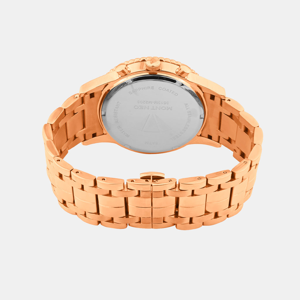 Men Quartz Green Dial Multi-Function Metal Watch 3513M-M3414