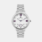 Women Quartz Silver Dial Analog Stainless Steel Watch 3514M-M1103