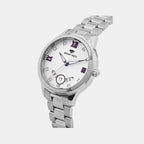 Women Quartz Silver Dial Analog Stainless Steel Watch 3514M-M1103