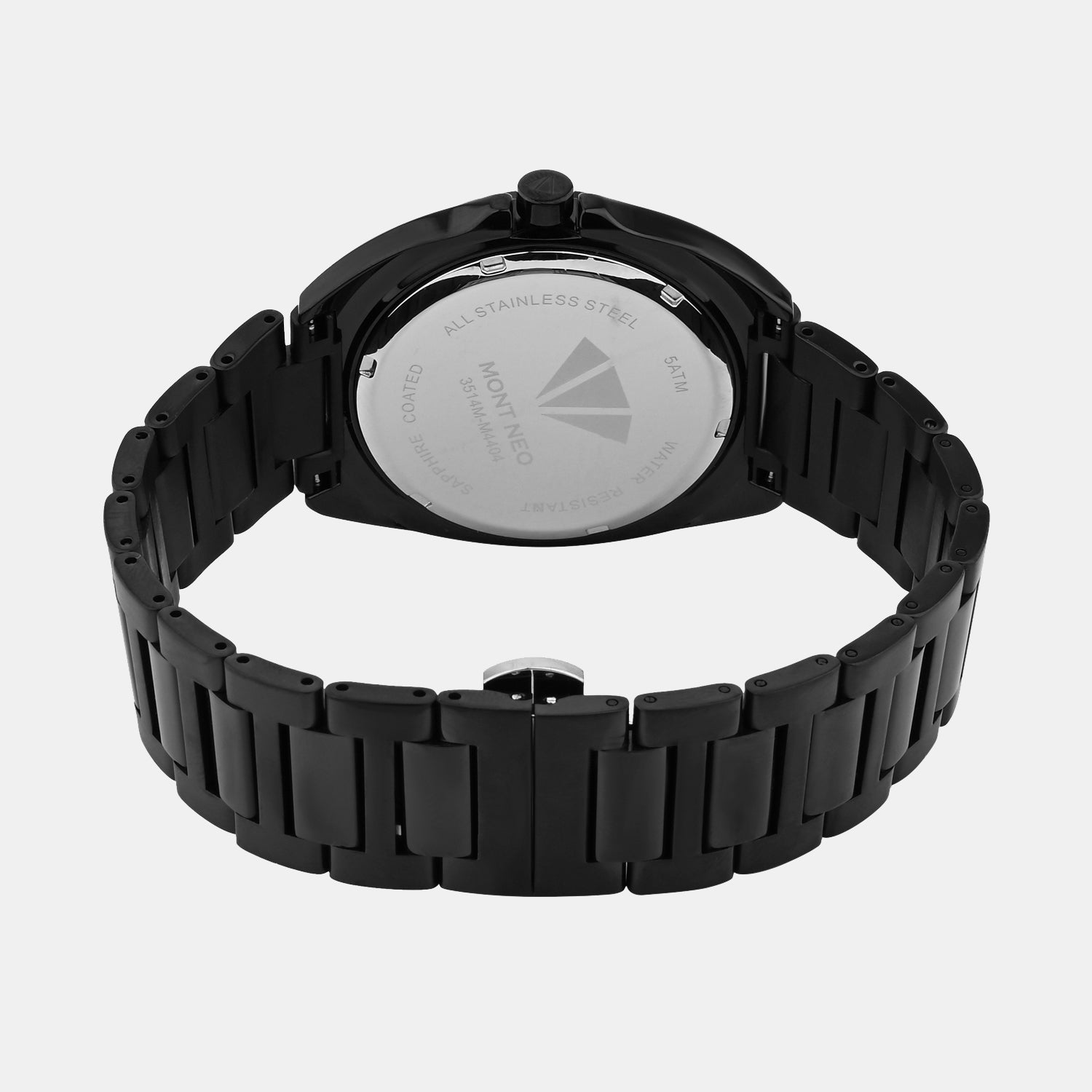 Men Quartz Black Dial Multi-Function Stainless Steel Watch 3514M-M4404