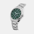 Men Quartz Green Dial Multi-Function Stainless Steel Watch 3514M-M1114
