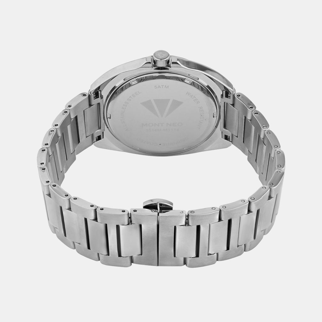 Men Quartz Green Dial Multi-Function Stainless Steel Watch 3514M-M1114