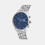 Men Quartz Blue Dial Multi-Function Metal Watch 3515E-M1105