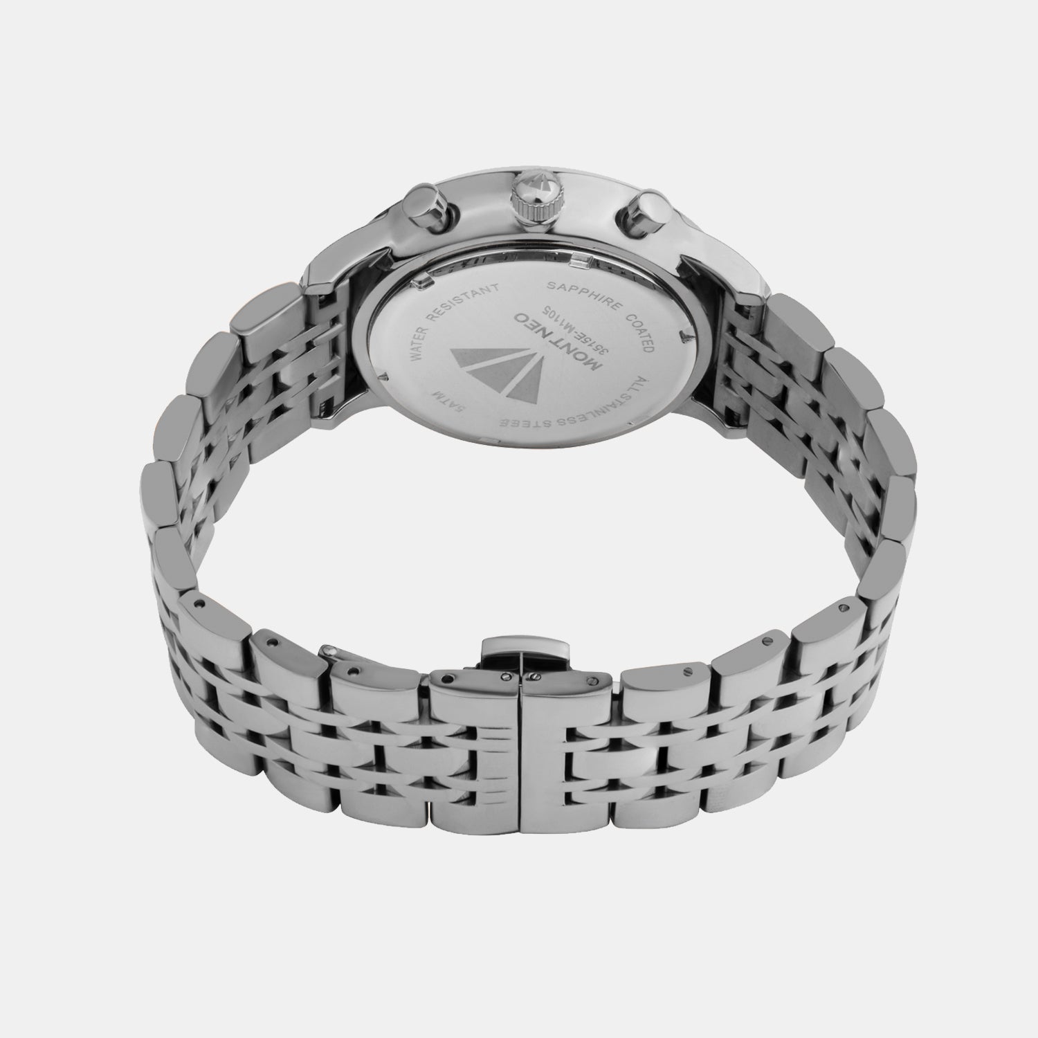 Men Quartz Blue Dial Multi-Function Metal Watch 3515E-M1105