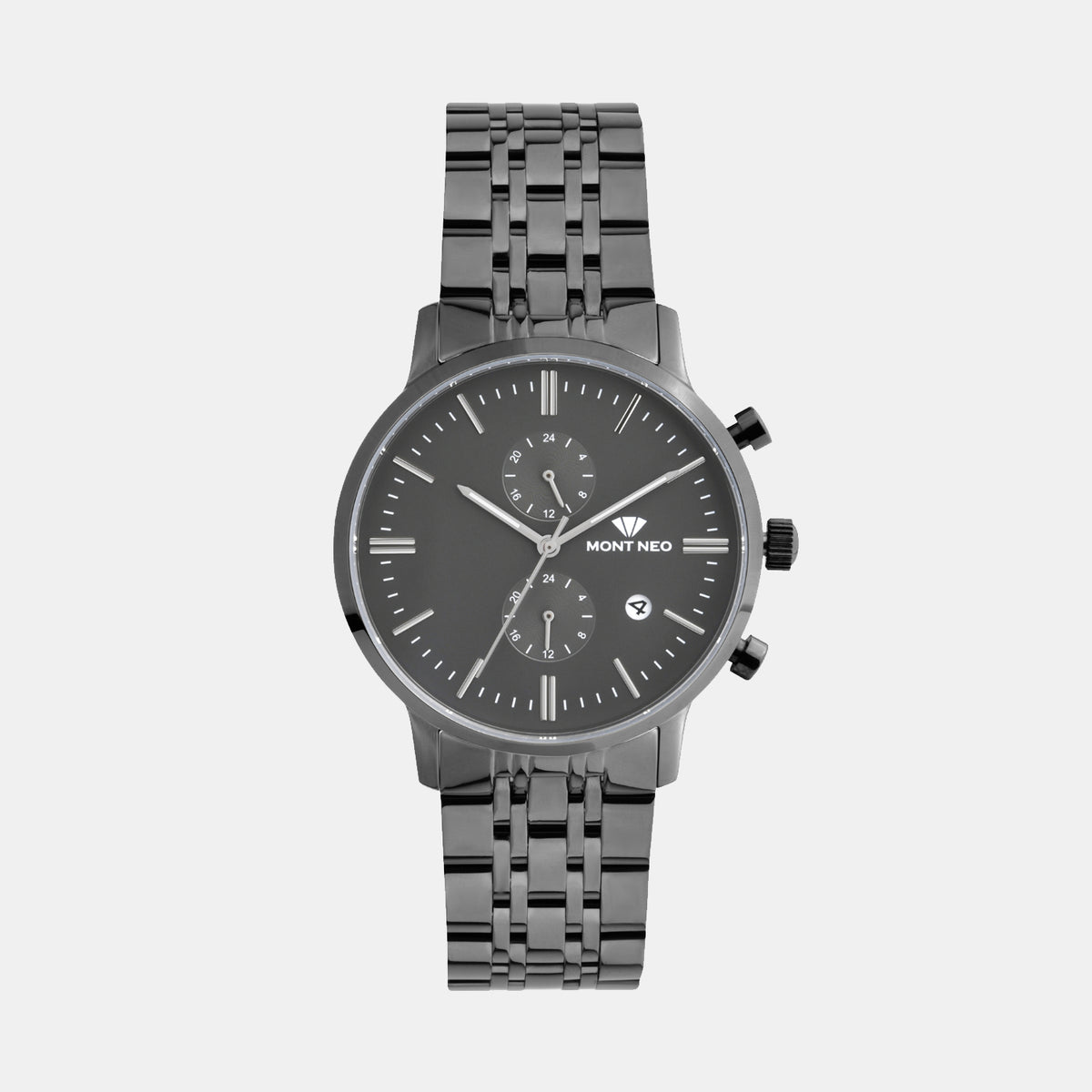 Men Quartz Grey Dial Multi-Function Metal Watch 3515E-M8816