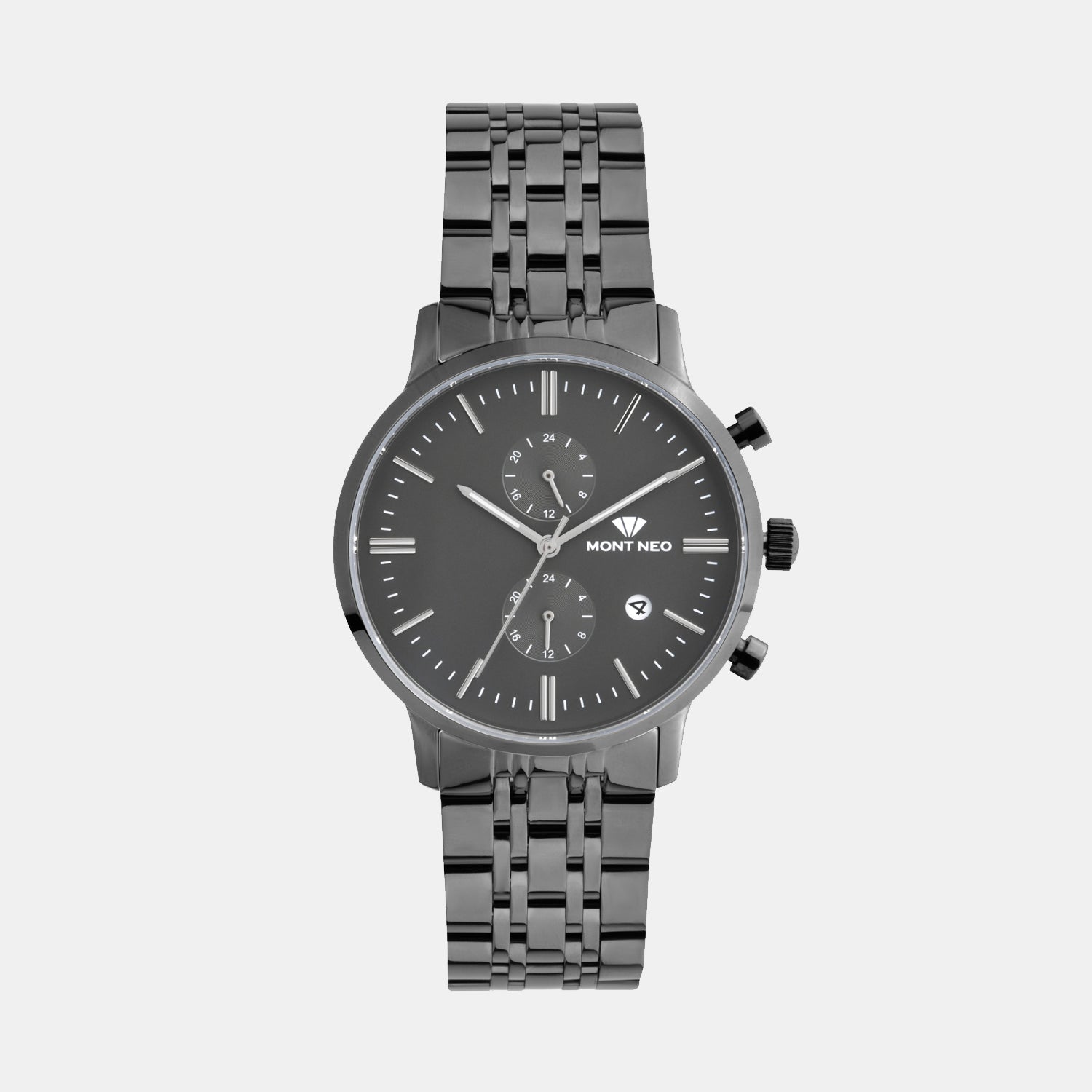 Men Quartz Gun Dial Multi-Function Metal Watch 3515E-M8816