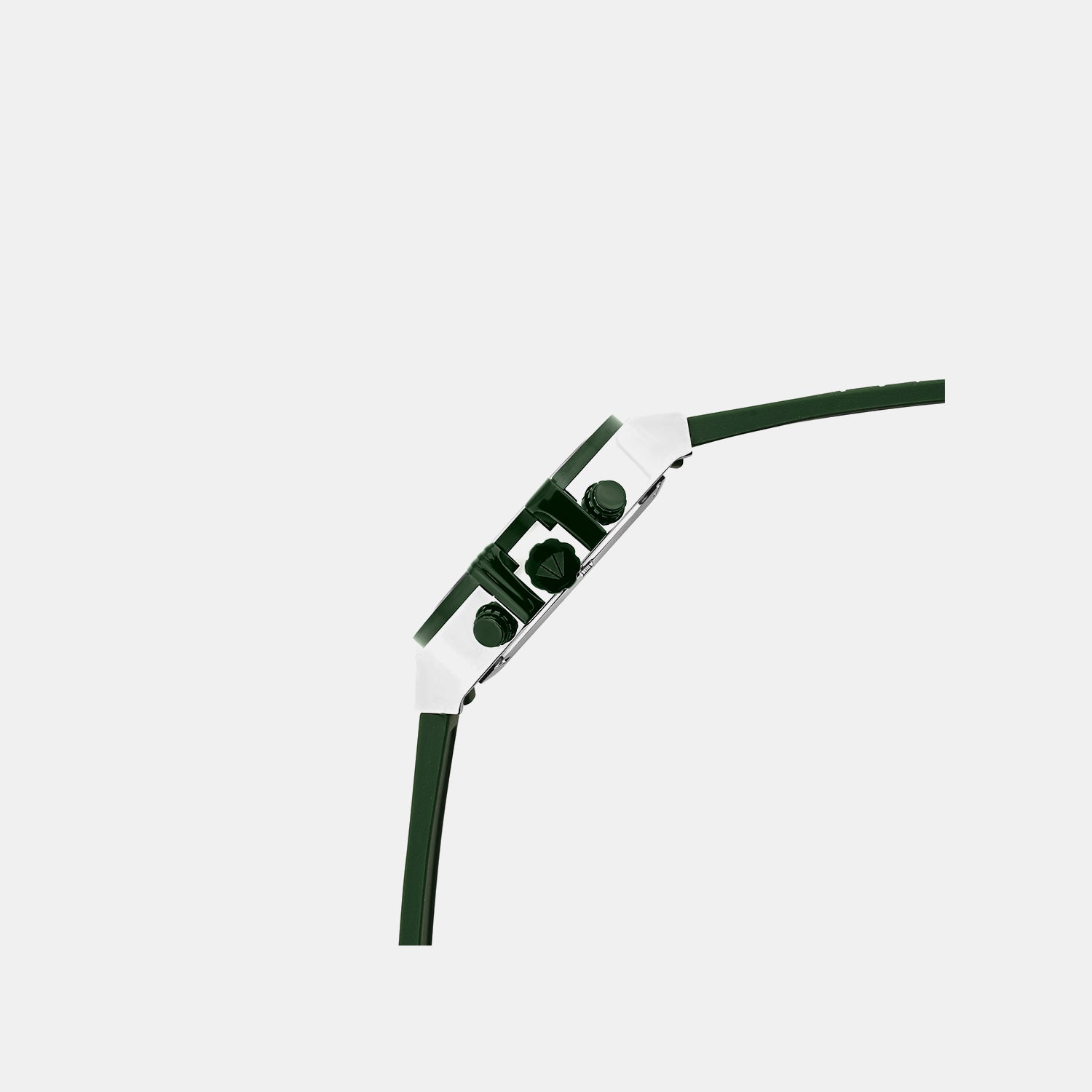 Men Quartz Green Dial Multi-Function Silicone Watch 3517M-M11014