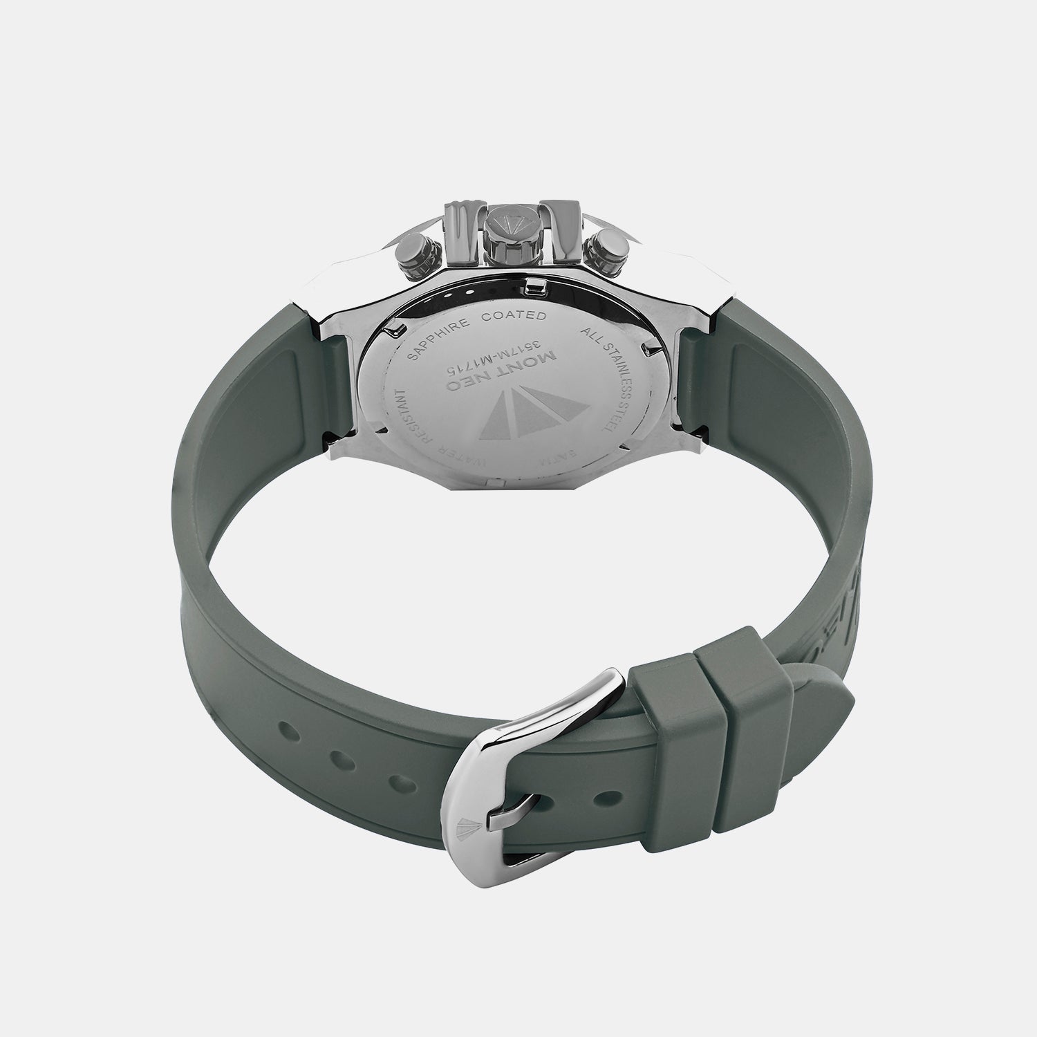 Men Quartz Grey Dial Multi-Function Silicone Watch 3517M-M1715