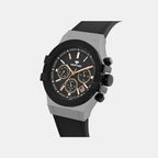 Men Quartz Black Dial Multi-Function Silicone Watch 3517M-M7404