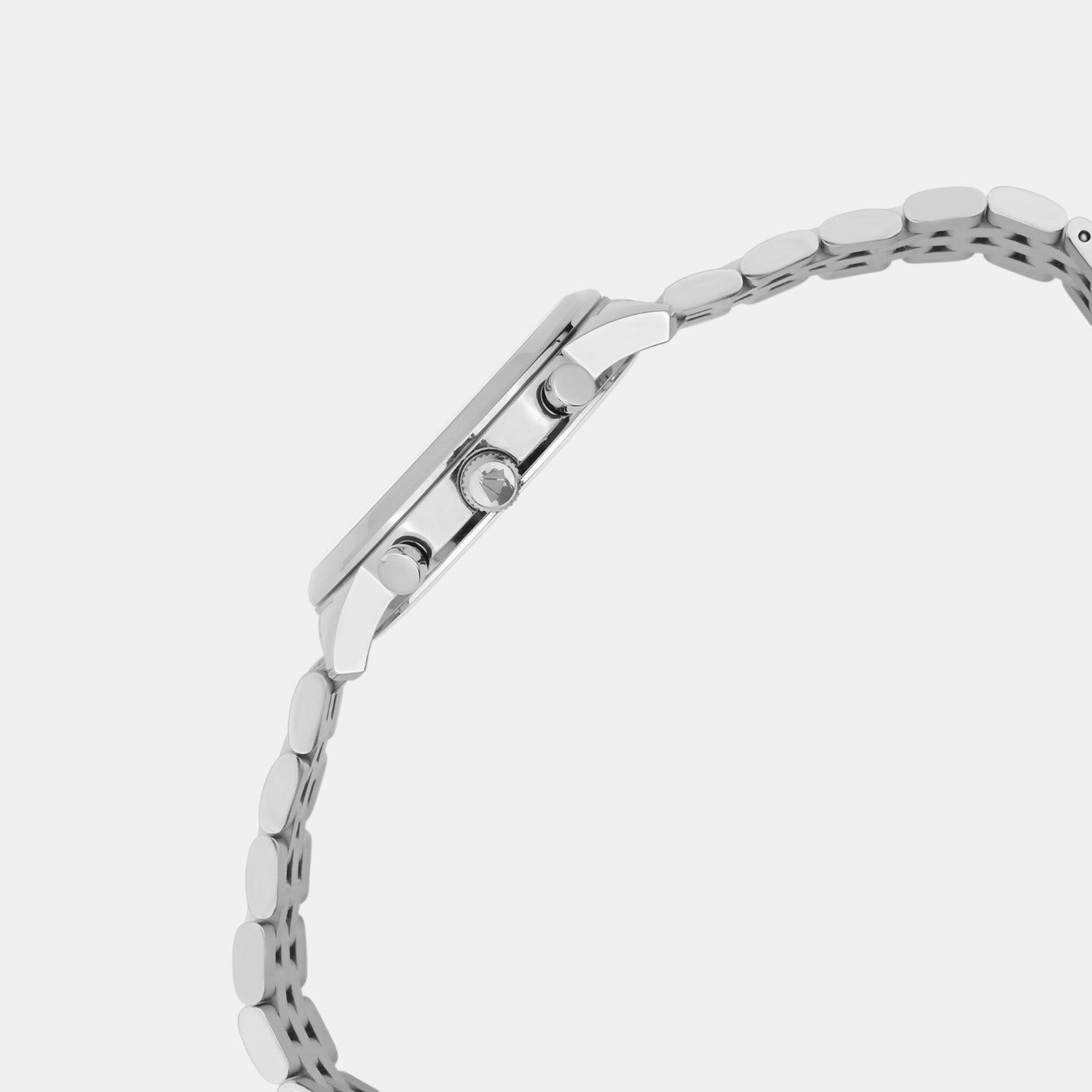 Men Quartz Grey Dial Multi-Function Stainless Steel Watch 3518M-M1115