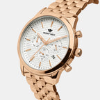 Men Quartz Silver Dial Multi-Function Stainless Steel Watch 3518M-M3303