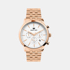 Men Quartz Silver Dial Multi-Function Stainless Steel Watch 3518M-M3303