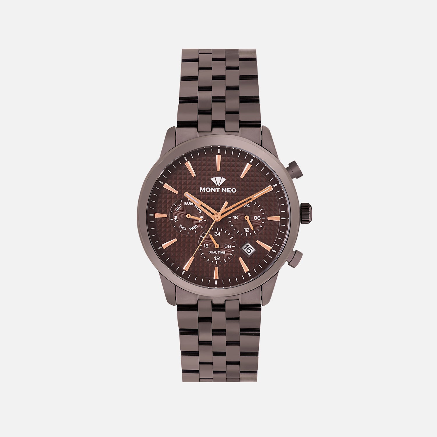 Women Quartz Brown Dial Multi-Function Stainless Steel Watch 3518M-M36606