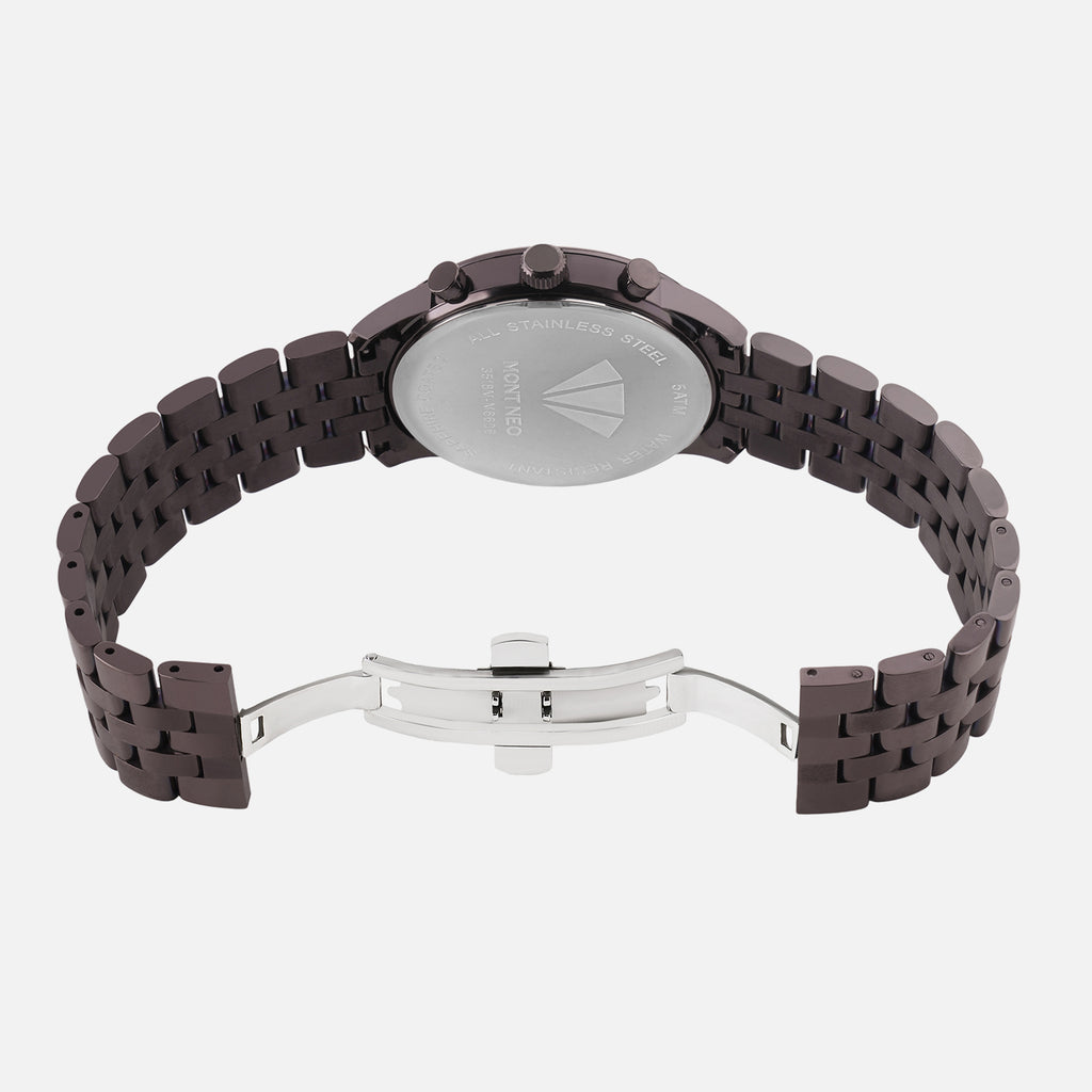 Women Quartz Brown Dial Multi-Function Stainless Steel Watch 3518M-M36606