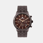 Men Quartz Brown Dial Multi-Function Metal Watch 3518M-M6606