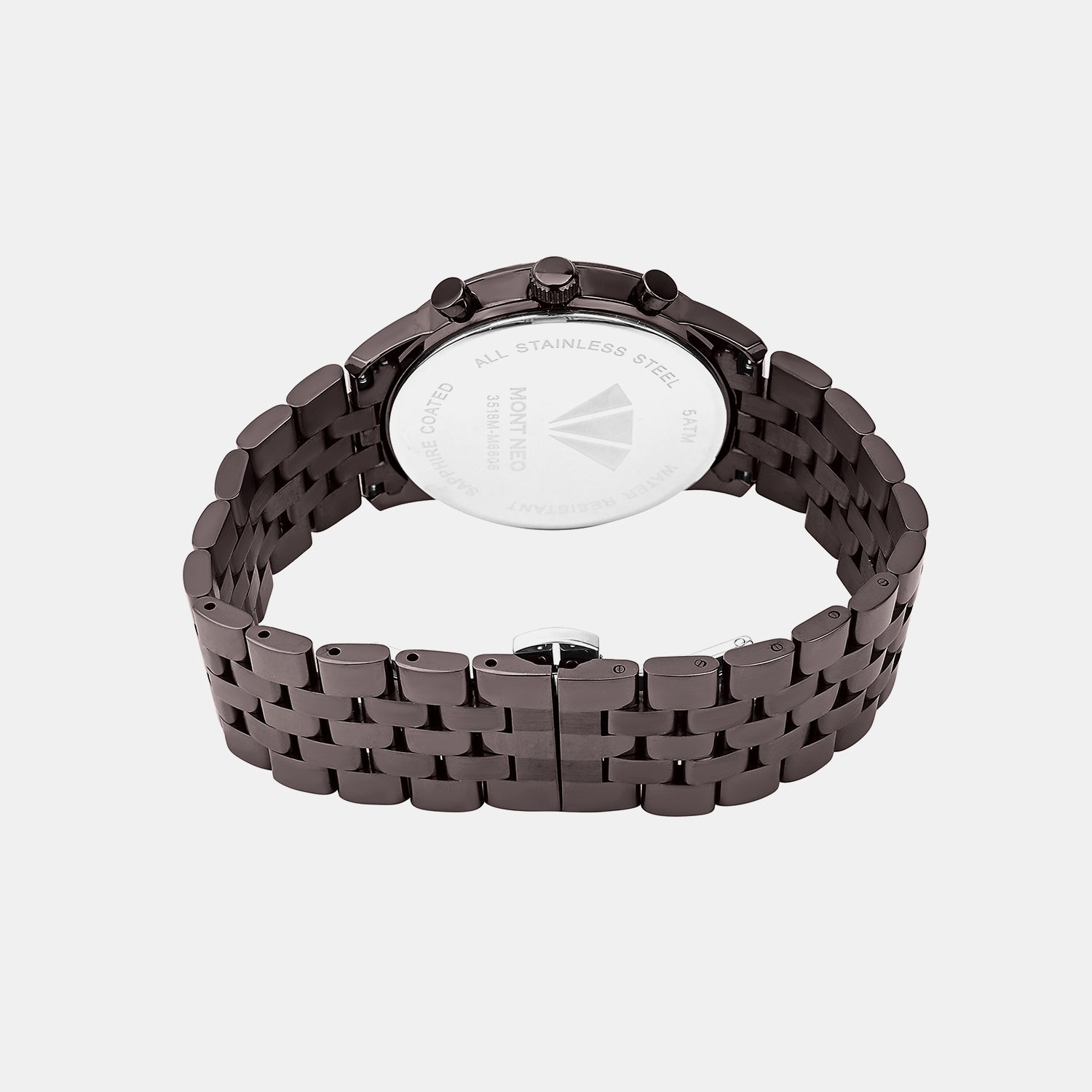 Men Quartz Brown Dial Multi-Function Metal Watch 3518M-M6606