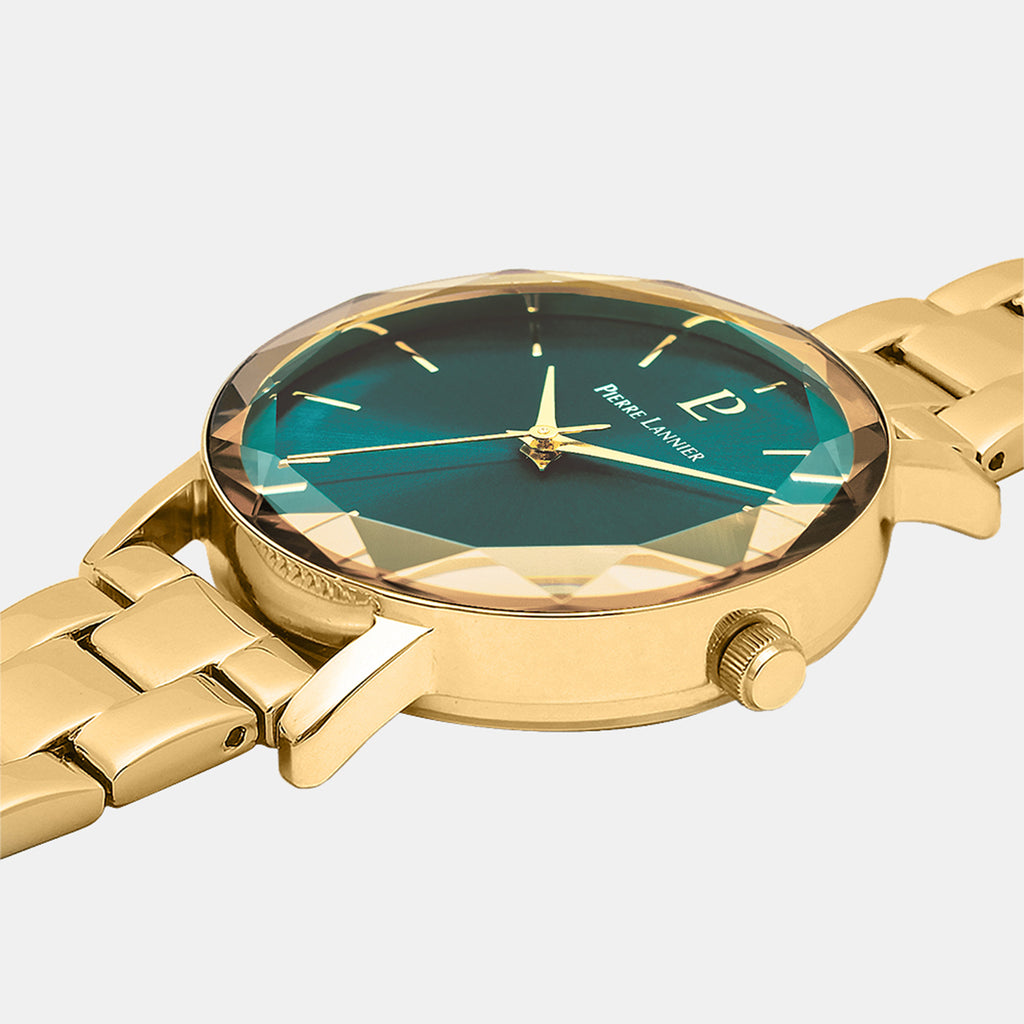 Multiples Women Quartz Green Dial Analog Stainless Steel Watch 351K562