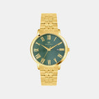 Men Quartz Green Dial Analog Metal Watch 3521E-M2214