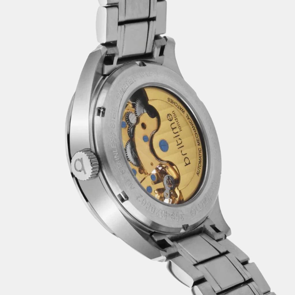 Men Automatic Silver Dial Analog Stainless Steel Watch 359-M10301