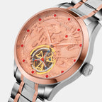 Men Automatic Rose Gold Dial Analog Metal Watch 359-M10705