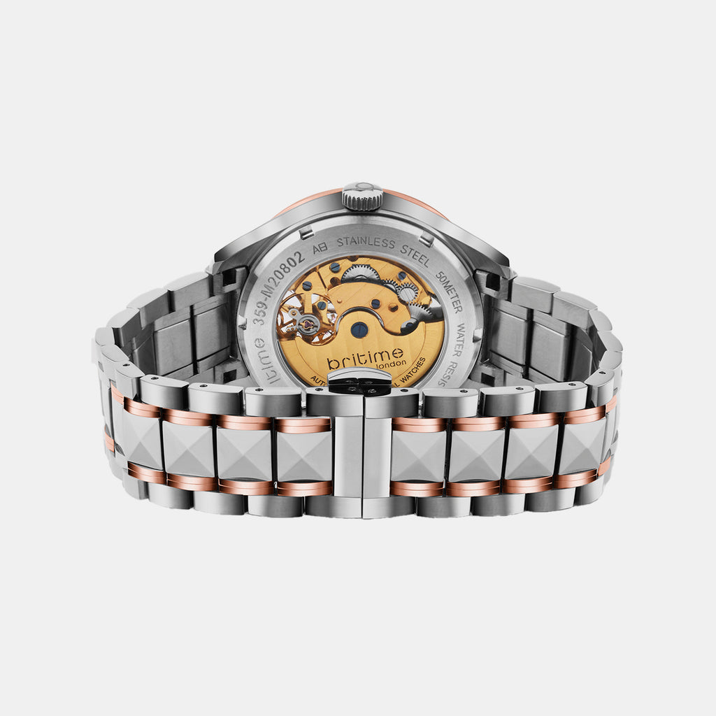 Men Automatic Rose Gold Dial Analog Metal Watch 359-M10705