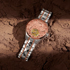 Men Automatic Rose Gold Dial Analog Metal Watch 359-M10705