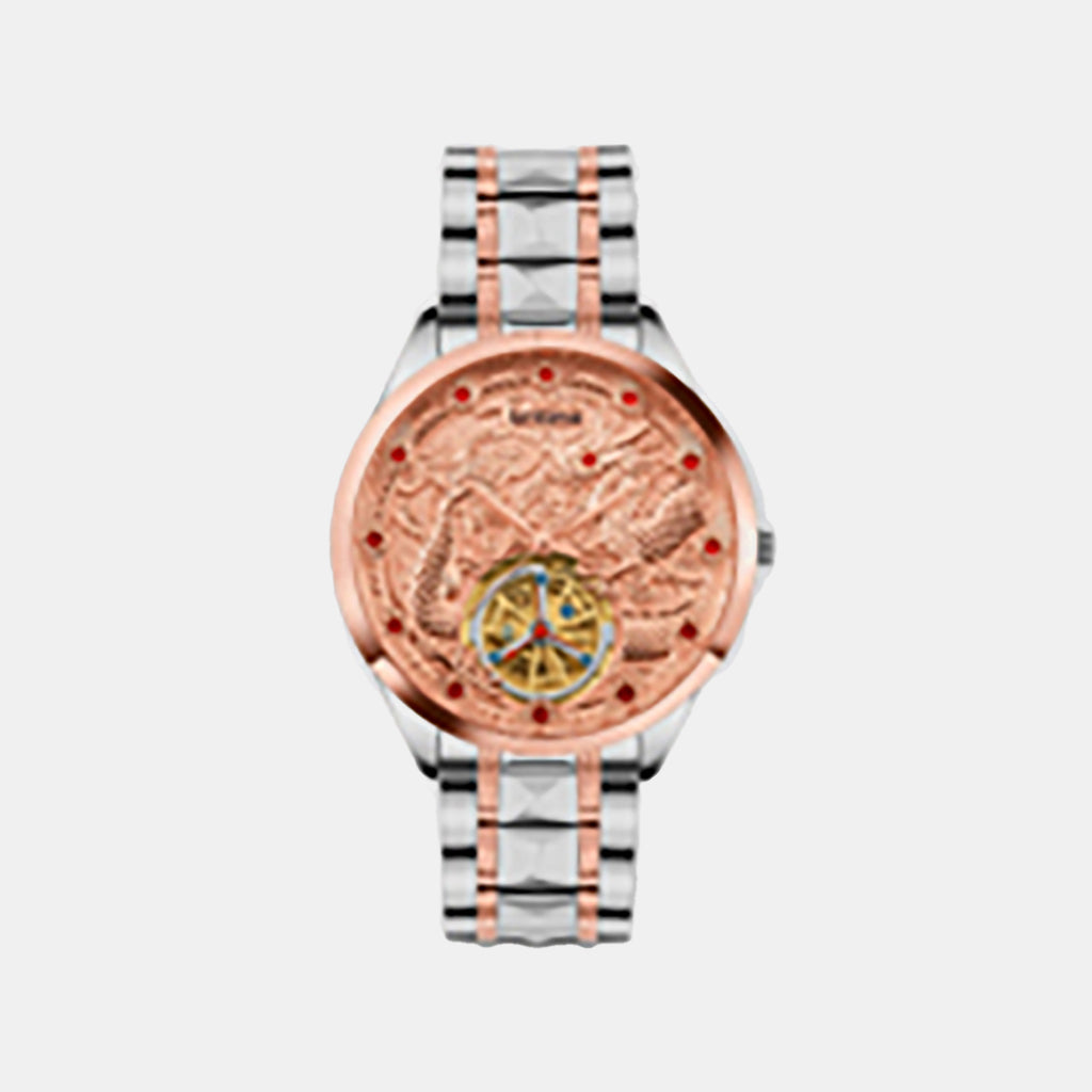 Men Automatic Rose Gold Dial Analog Metal Watch 359-M10705