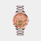 Men Automatic Rose Gold Dial Analog Metal Watch 359-M10705