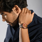 Men Automatic Rose Gold Dial Analog Metal Watch 359-M10705